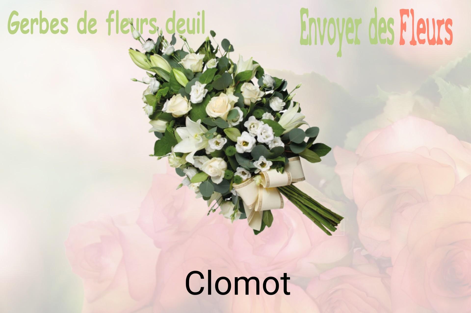 Gerbe de fleurs de deuil livrée à Clomot